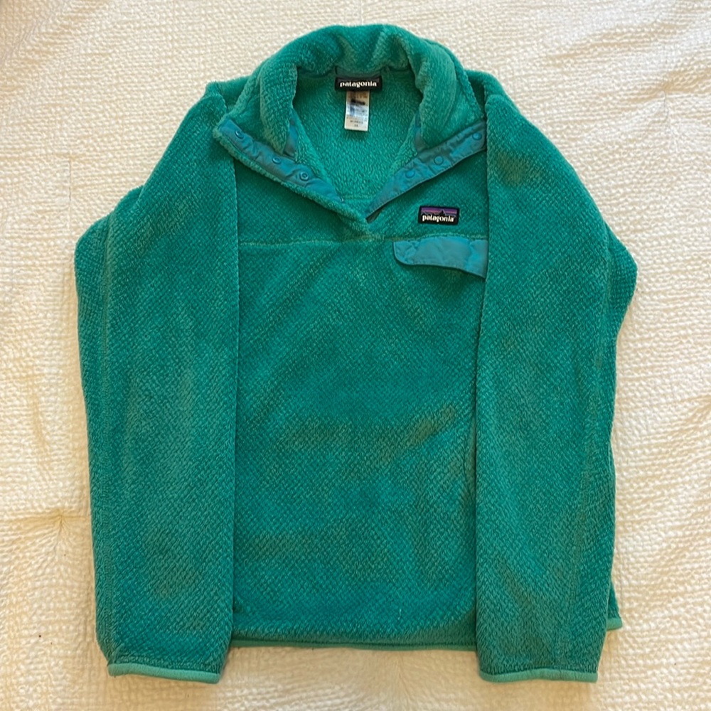 Patagonia Re-Tool Snap-T Pullover, women’s XS, teal